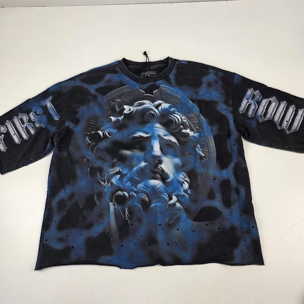 First Row Heavenly Bodies Shirt Mens Medium Oversized Distressed Graphic Tee